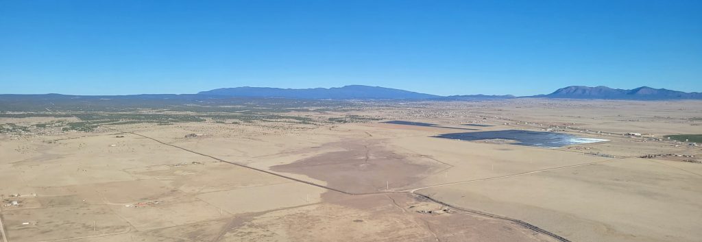 Aerial view of the East Mountains and Moriarty